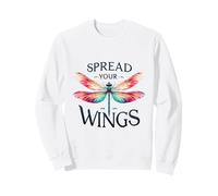 Colorful Dragonfly Spread Your Wings Inspirational Design Sweatshirt