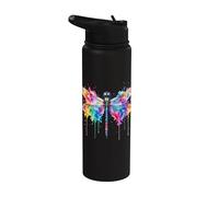 Colorful Dragonfly Watercolor Insect Dragonfly Graphic Stainless Steel Insulated Water Bottle