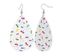 Colorful Dragonfly Women'S Drop-Shaped Leather Earrings Are Suitable For Parties, Holiday Parties And Gifts.
