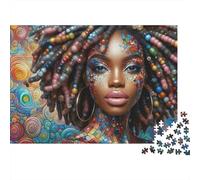 Colorful Dreadlocks Abstract Pattern 1000 Piece Jigsaw Puzzle for Adults Puzzle Game for Family Mindfulness Gift 52x38cm/1000pcs