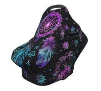 Colorful Dream Catcher Nursing Cover 360° Full Coverage Galaxy Stretch Scarf for Breastfeeding and Car Seat Cover Fit for Most Pushchairs and Prams