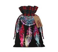 Colorful Dream Catcher Printed Gift Bag, Perfect Color Blocking Burlap Gift Bag