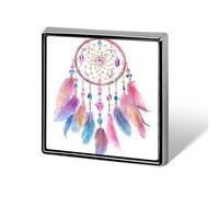Colorful Dream Catcher with Feathers Crystals Unisex Brooches & Pins Square Lightweight Lapel Badge Jewelry for Clothing Shawl Hat