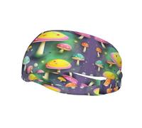 Colorful Dream Mushroom Basketball Fitness Elastic Headband, Unisex Sports Headband, Sports Running Cycling Yoga Sweat-Absorbent Band,