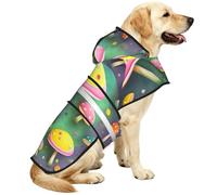 Colorful Dream Mushroom Print Dog Raincoats with Reflective Hooded,Portable Pet Poncho Jacket,for Small,Medium,Large S Puppies