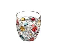 Colorful Drinking Glasses Hand Painted Colored Water Glasses, Whiskey Tumbler for Rum, Bourbon, Scotch, Water, Drinks (G)