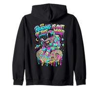 Colorful Dripping Astronaut Reading Is Out Of This World Zip Hoodie