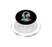 Colorful Dripping Headphones Music Art Design Men Women Kids PopSockets PopGrip for MagSafe