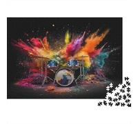 Colorful Drum Explosion 1000 Piece Puzzles Beautiful View Colorful Drums Decoration Puzzle Educational Game Gifts Puzzles for Adults Jigsaw Puzzles for Adults 38x26cm/1000pcs