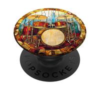 Colorful Drum Kit Music Design PopSockets Adhesive PopGrip