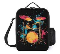 Colorful Drum Set Small Insulated Lunch Bag Tote