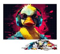 Colorful Duck 1000 Pieces Puzzles for Adults Wooden Jigsaw Relax & Challenge, Colorful Home Decor Art, for Friends 50x75CM/19.68x29.52inch