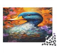 Colorful Duck Art Jigsaw Puzzle 1000 Piece Jigsaw Puzzle Paper Material for Adults Floral Scene Puzzle Game for Family Relaxing Home Gift 70x50cm/1000pcs