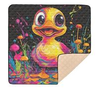 Colorful Duck Art Print Large Stylish Baby Activity Play Mat for Indoor Outdoor Lightweight Padded Baby Mat for Baby Toddler Infant, 50'' x 50''