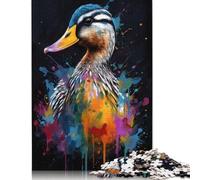 Colorful Duck With Drips Puzzle Jigsaws 1000 Pieces for Adults Wooden Puzzle Jigsaws for Adults Puzzling for Gift 300pcs (40x28cm)