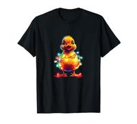 Colorful Duck with Fairy Light for Christmas Season T-Shirt