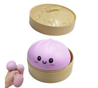 Colorful Dumpling Squishes Stress Balls with Steamer, Cute Anxiety Relief Toy, Decompression Dough Soft For Adults,