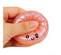 Colorful Dumpling Squishes Stress Balls with Steamer, Cute Anxiety Relief Toy, Soft Squeeze Decompression Dough for Adults, Simulation Food Squishies Bun (Pink)