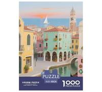 Colorful Dusk in Venice Puzzle 1000 Pieces for Adults & Teens Family Night Entertainment City Scenery Premium Quality Brain Training 38x26cm/1000pcs