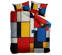 Colorful Duvet Cover Set Emperor 290x235 cm Abstract Geometric Color Block 3 Pieces Bedding Quilt Cover Sets, Ultrasoft Polycotton Bed Cover Set with 2 Pillowcases, for Kids Boys Girls Adults