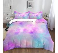 Colorful Duvet Cover Set Watercolor Quilt Covers Soft Breathable Microfiber 3D Bedding Sets Emperor Size 290x235 cm with Zipper Closure and 2 Pillowcases b-2379