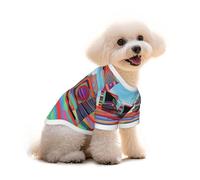 Colorful dystopian Futurism Dog T-Shirt Clothes Apparel Puppy Vest Pet and Elastic Tank Top Clothing, Dogs Cats Pullovers Cute Breathable Soft Large