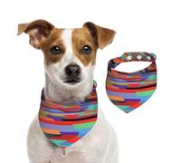 Colorful dystopian Futurism Pet Scarf Dog Bandanas Spring Summer Soft Cotton Puppy Scarfs Adjustable Accessories for Small Medium Large Girl Boy Pup Large