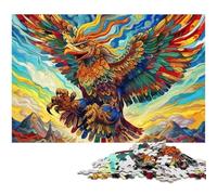 Colorful Eagle 1000 Piece Jigsaw Puzzle Wooden Jigsaw DIY Decoration, Brain Challenge, for Adult, Family, 50x75CM/19.68x29.52inch