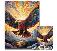 Colorful Eagle 1000 Pieces Puzzle Gifts Impossible Jigsaw Puzzles for Adults Challenging Brain Teaser for Teenagers, Family Fun Interactive Game 26X38CM/10.23x14.96inch