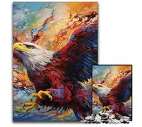 Colorful Eagle 1000Pc Adults Jigsaw Puzzle Wooden Puzzles Challenging Brain Teaser for Teenagers, Family Game Night Fun 50x75CM/19.68x29.52inch