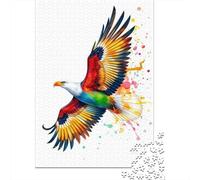 Colorful Eagle Art Print-2 1000-Piece Puzzle for Adults, 70x50cm/1000pcs, White Card Pieces with Reduced Dust; Shared Family Time Around The Table