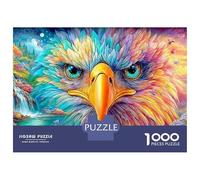 Colorful Eagle Face over Stream 1000 Piece Jigsaw Puzzle Majestic Eagle Perfect Birthday Present for Kids & Adults 38x26cm/1000pcs