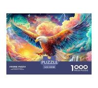 Colorful Eagle Flies Amid Clouds And Lightning 1000-Piece Jigsaw Puzzle Eagle Ideal for Men, Women, Kids & Elders 52x38cm/1000pcs