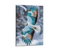 Colorful Eagle in Flight Wall Art, Artistic Print, Animal Poster, Vibrant Canvas Picture, Dynamic Decor for Living Room Artistic Wall Mural Modern Hanging Decor Poster12x18inch(30x45cm)