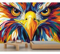 Colorful Eagle Mural Pop Eagle Wallpaper Animals Wall Mural Statement Wall Restaurant Diner Large-Scale Art Decor Photo Panoramic Accent (Non-self-Adhesive)