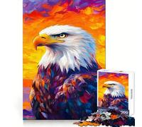 Colorful Eagle Portrait Painting Jigsaw Puzzles 1000 Pieces for Teenagers Brain Skill Smooth Connection Pattern Build Art Decor (38x52cm)