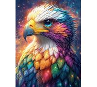 Colorful Eagle with Rainbow Feathers 300 Pcs Jigsaw Puzzles Fairy Tale Scenery Cartoon Puzzles for Adults Teens Brain Game Fun Family Game Team Building Stress Reducing Autumn Thick Cardboard 300 PC