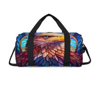 Colorful Eagles Sport Duffel Bag with Shoes Compartment Overnight Weekender Bags Travel Gym Luggage Organizer for Women Men Kids Girls Boys