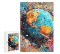 Colorful Earth Abstract Art Print Puzzle 1000 Teile Schwer Puzzle Spielzeug Lernspiel Impossible Herausforderungsspielzeug Für Erwachsene Kinder 1000 PCS