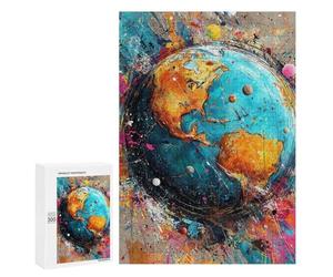 Colorful Earth Abstract Art Print Puzzle 1000 Teile Schwer Puzzle Spielzeug Lernspiel Impossible Herausforderungsspielzeug Für Erwachsene Kinder 300 PCS