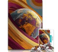 Colorful Earth Art Puzzles for Adults Teens 1000pc Puzzle,Toys Educational Games Stress Relieving Wishlist with Santa Claus 50x75cm