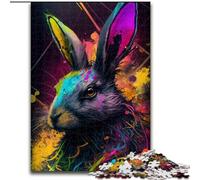 Colorful Easter Bunny Jigsaw Puzzles for Teenagers, for Age 14+ Fun Games Fun Activities at Home, Birthday Gifts, Travel Gifts (26x38cm)