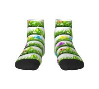 Colorful Easter Egg Print Stylish Comfortable Adult Socks Women Men Workouts Everyday Wear And All Seasons, 1 Black, One size