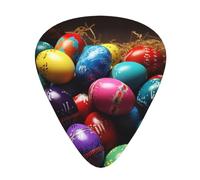 Colorful Easter Eggs Guitar Plectrums, 12 Pcs Lightweight Guitar Plectrums, 0.46mm/0.71mm/0.96mm Thickness For Acoustic Guitar Acoustic Electric Guitar Ukulele Bass
