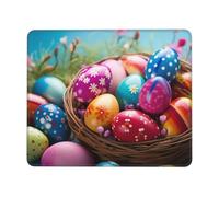 Colorful Easter Eggs Mouse Pad Waterproof Gaming Mousepad for Office Computer Mousepads for Desk Pad with Non-Slip Rubber Base Washable Cloth Mouse Mat 10 x 12 inch