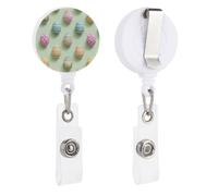 Colorful Easter Eggs Pattern Retractable Badge Holder Reel Clip ID Card Holder for Doctor Nurse Student Office Worker