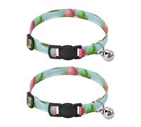 Colorful Easter Eggs Polka Dots Soft Polyester Pet Collar, 2 Pack Kitten Collar with Bell