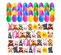 Colorful Easter Eggs, Prefilled Plush Surprise Set, 3 Inch Basket Stuffer for Kids Holiday Fun, Soft Plush Filling, Seasonal Toy Bundle, Boys Girls Gift for Egg Hunt Classroom Parties