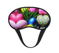 Colorful Easter Eggs Print Blackout Sleep Mask - Side Sleeper Eye Cover, Soft Comfort, Perfect for Travel, Meditation