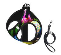 Colorful Easter Eggs Print Pet Leash Vest Soft Adjustable Step in Puppy Vest Outdoor Walking with Leash